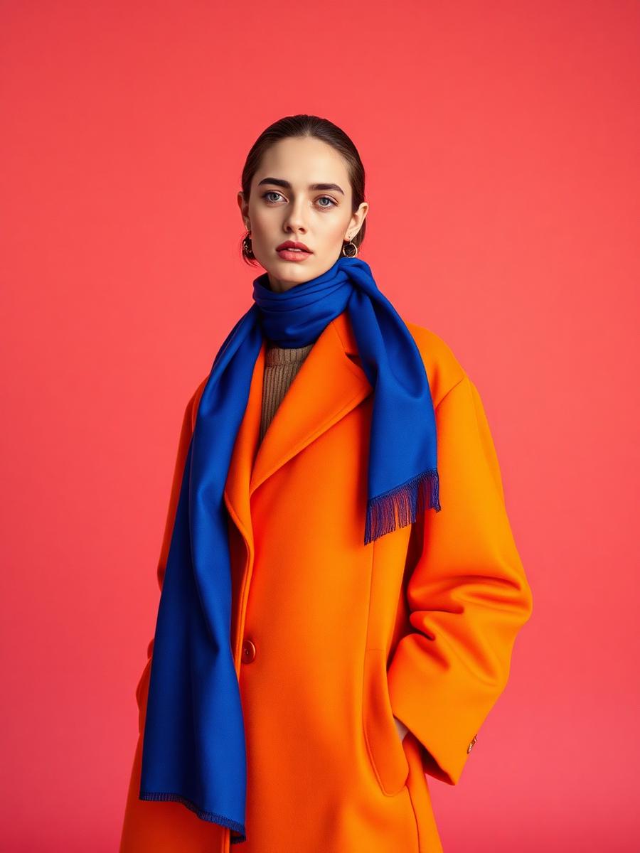 Editorial fashion in saffron and cobalt